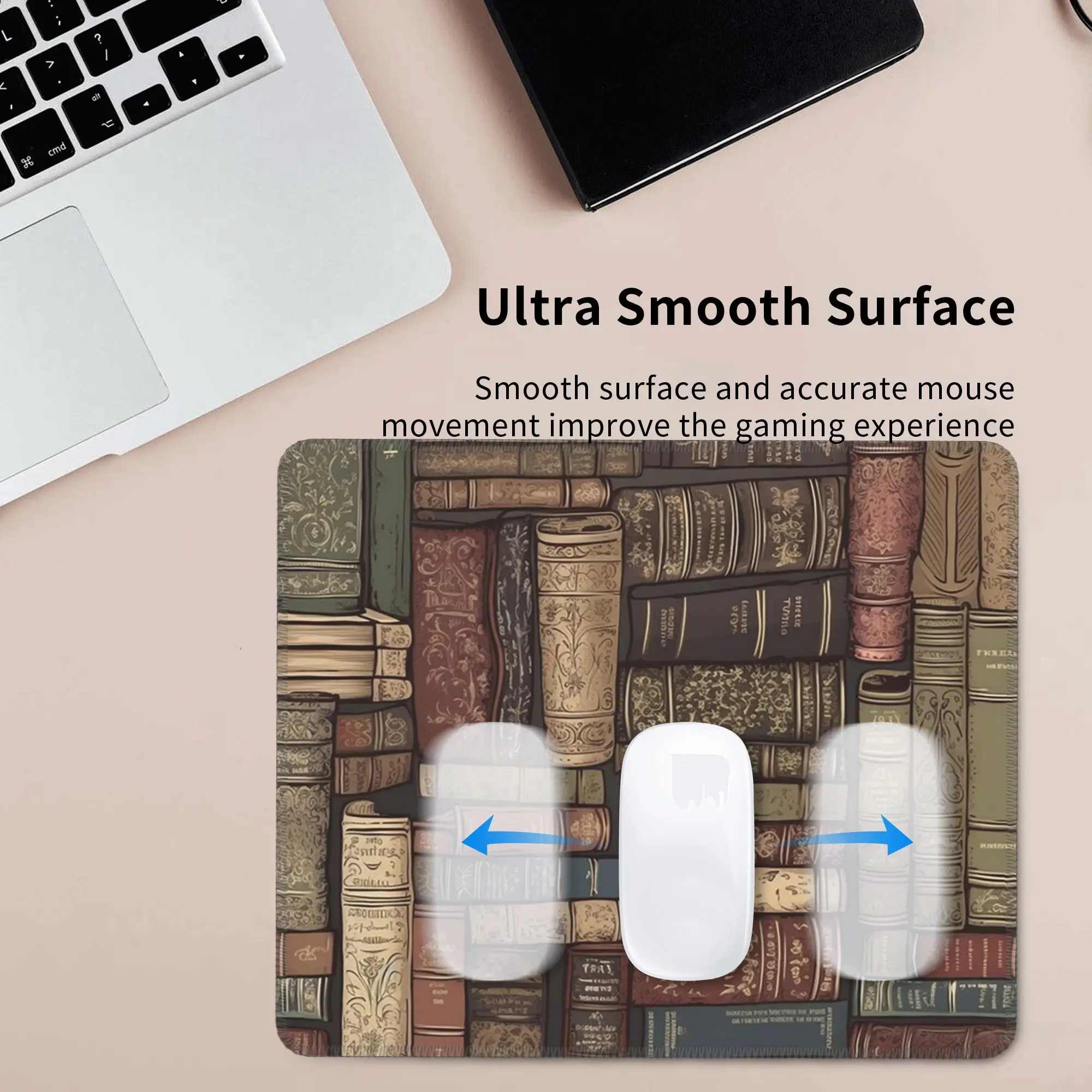 Vintage Library Themed Mouse Pad Computer Keyboard Mouse Mat Gamer PC Laptop Desk Mat Office Table Mats