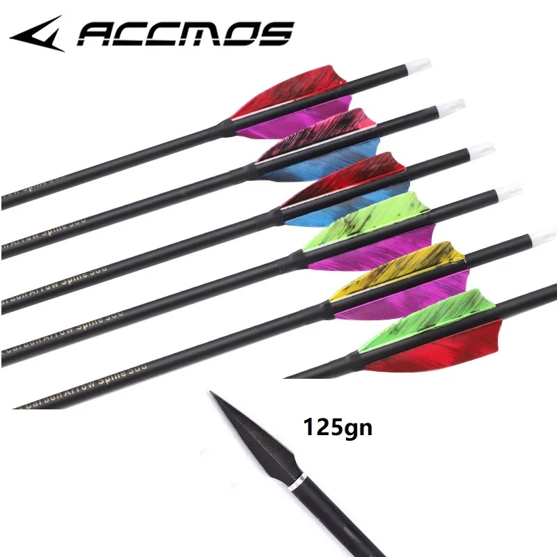 6/12pcs Mixed Carbon Arrow Spine 500 3inch for Bow Archery Hunting Shooting