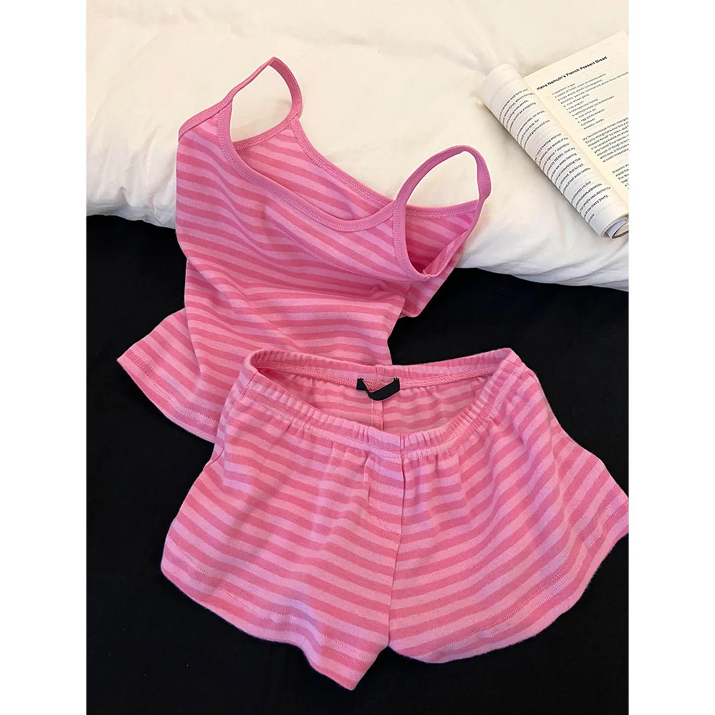 Sweet and Gentle Wind Striped Suspenders Pajamas Women's Summer 2026 New Skin-friendly and Comfortable Suit Can Be Worn Outside
