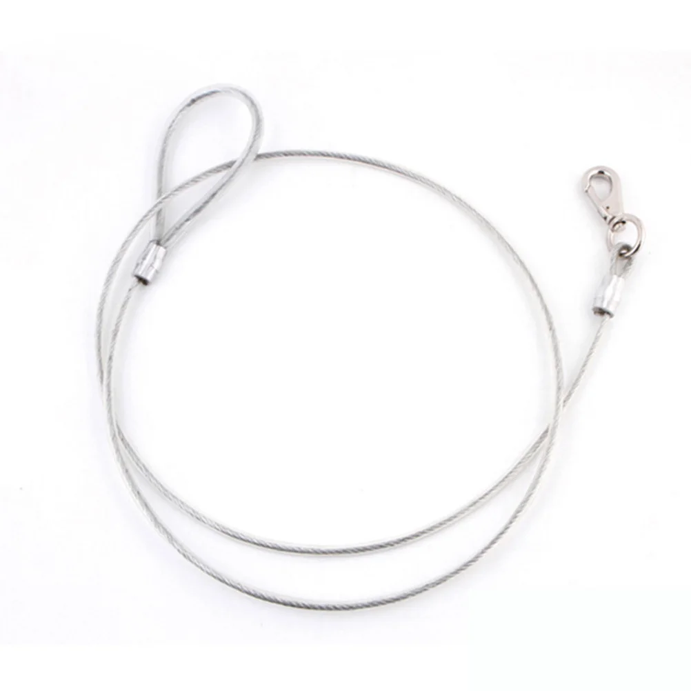 

Chew Proof Dog Leash Steel Wire Pet Leash Training Lead Large Dogs White 0.6x120cm Water Resistant Easy Clean Training Lead