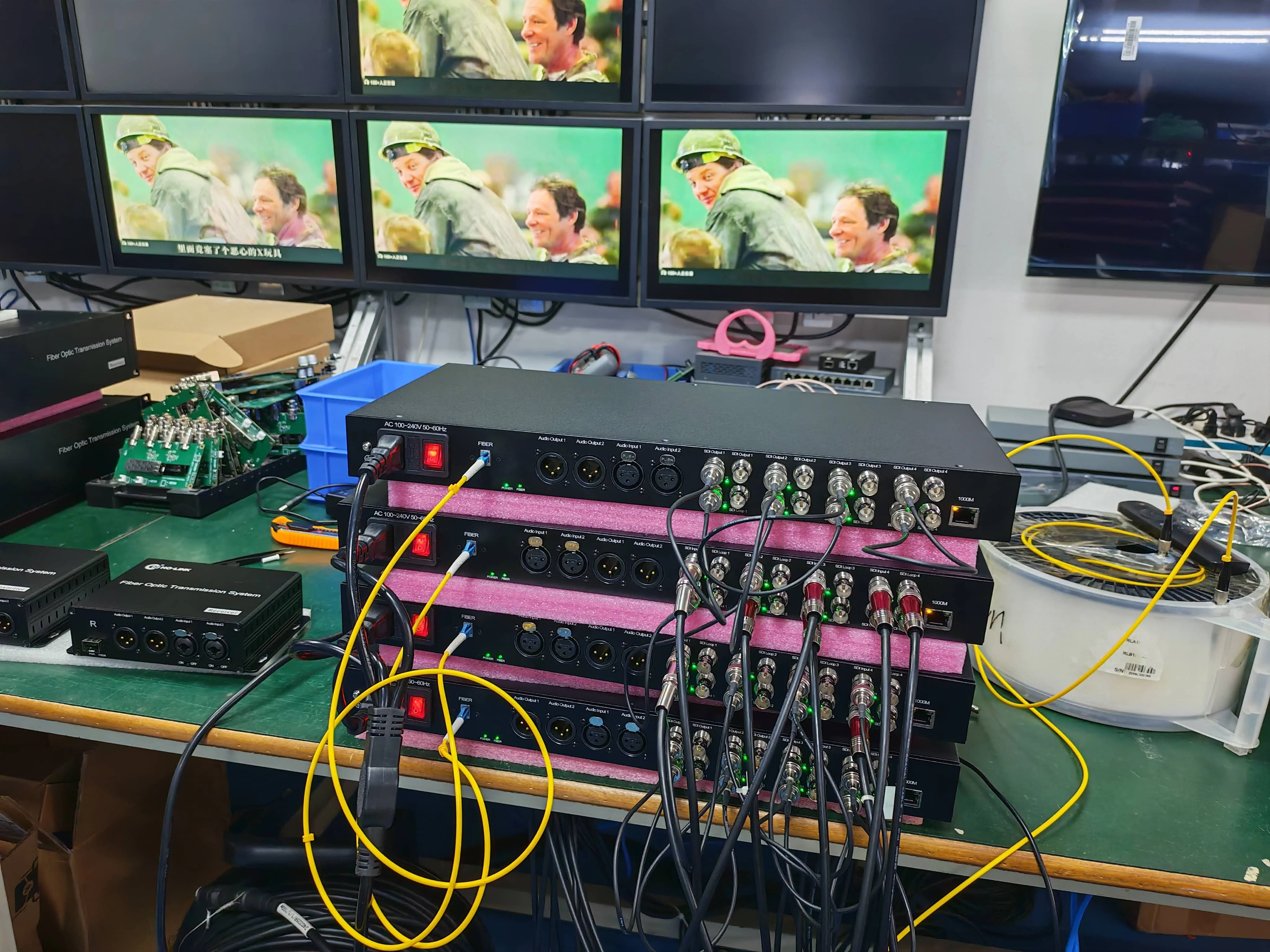 OEM 12G SDI Multi-Functional Fiber Gear With XLR Audio and GbE Fiber Optical Network