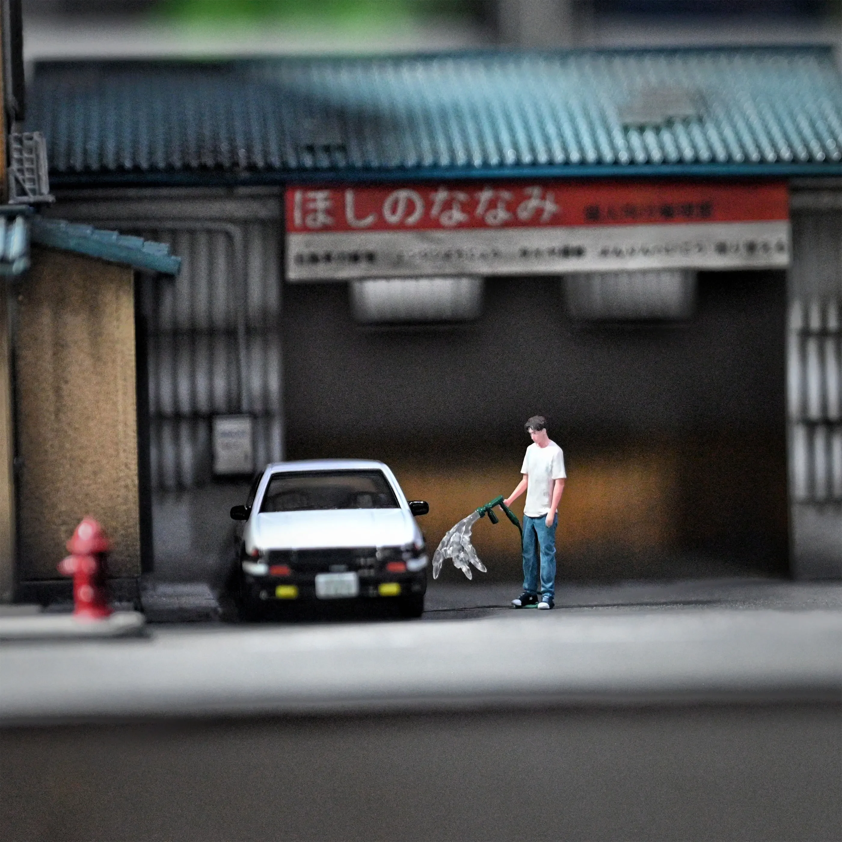 AoWu EHC Model Diorama 1/64 Scale Figurines Model Tuohai Refueling & Car Washing Collection Miniature Hand-painted