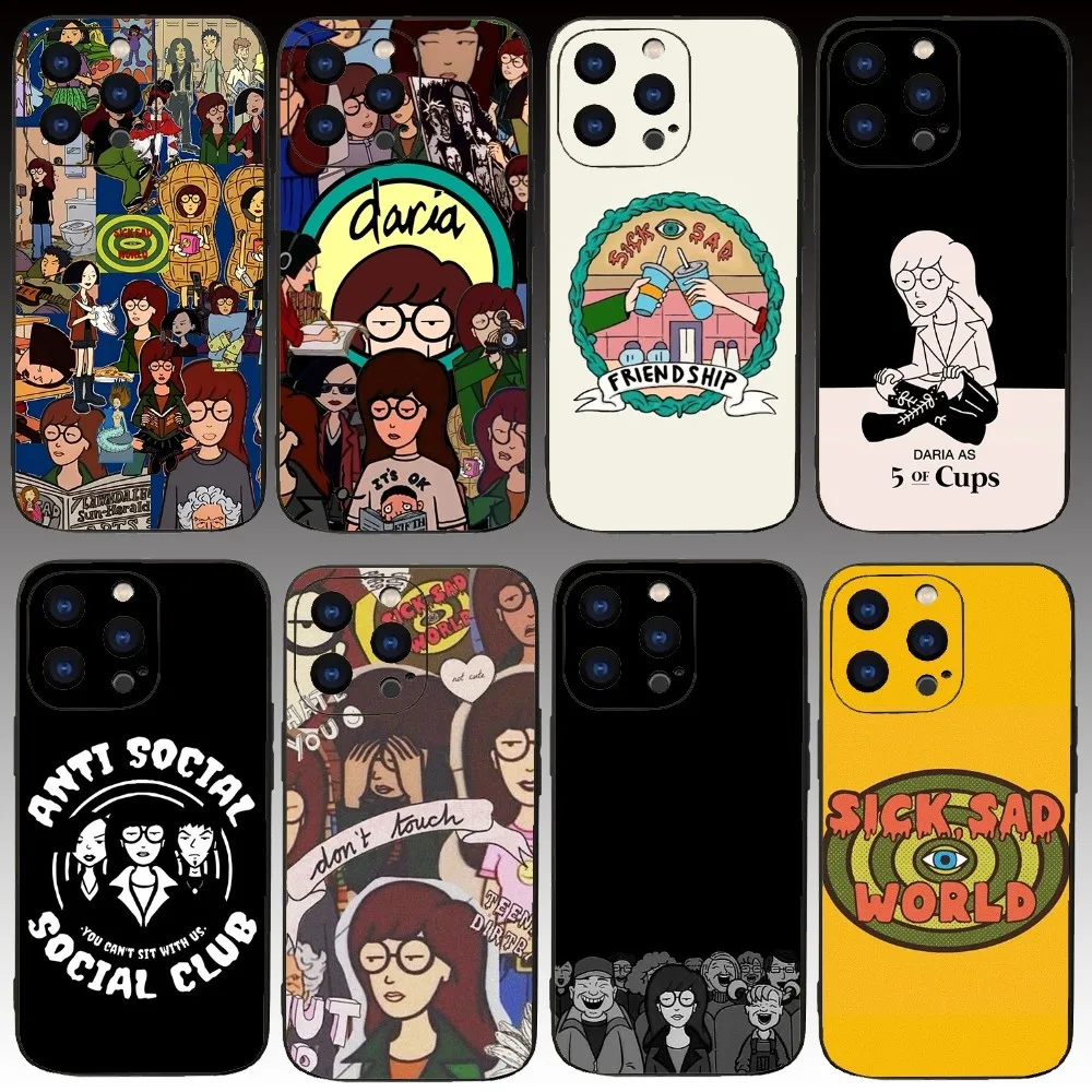 Cartoon D-Daria Phone Case For Iphone 15 11 13 14 Pro Max 7 8 Plus X Xr Xs Max Se2020 12mini Cover Case