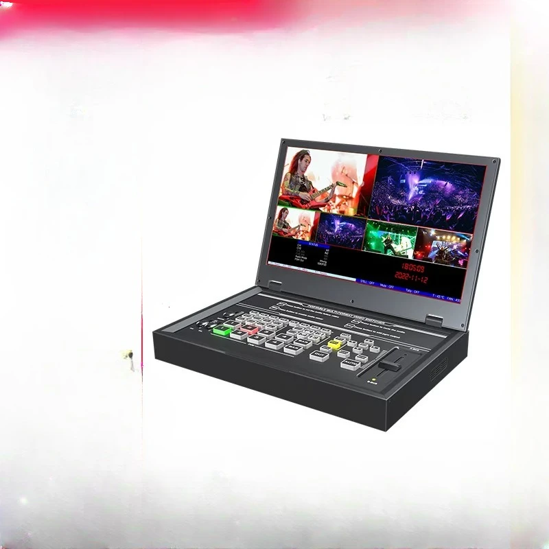 4 channels of broadcast station, 4 channels of HDMI + 1 channel of DP HD video, and multi-camera live broadcast switcher