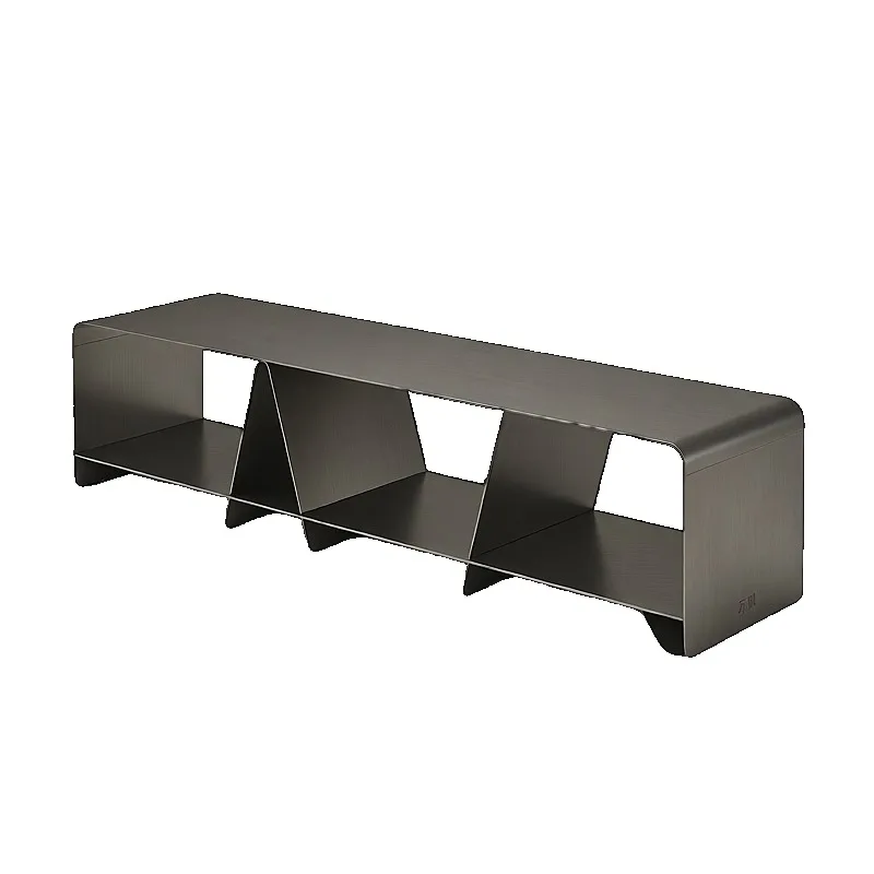 Bauhaus style metal tea table multi-layer storage living room furniture gray storage table, storage rack, shelf