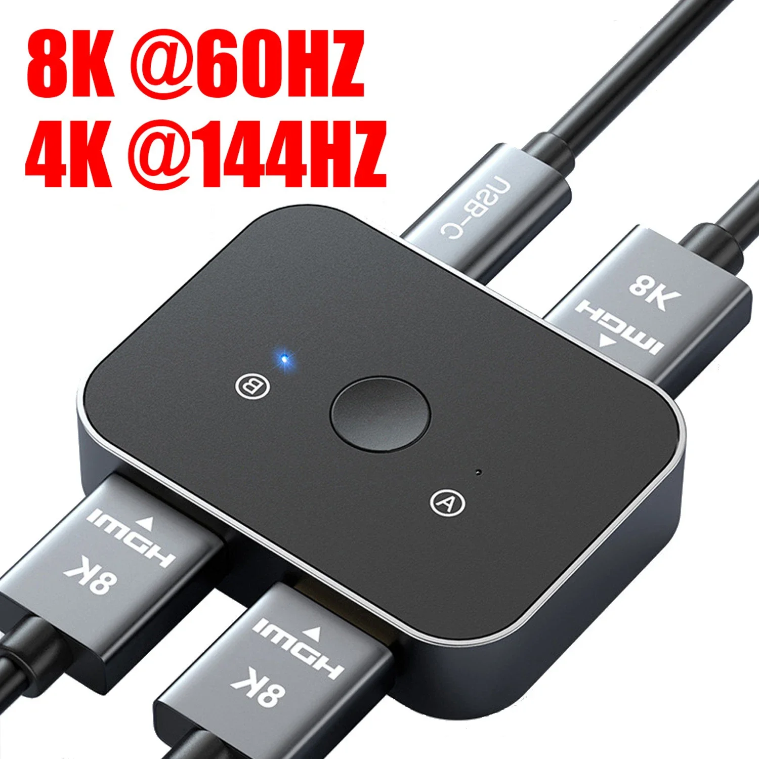 

Адаптер для ТВ-проектора, переключатель 8K HDMI, 8K при 60 Гц, 4K при 120 Гц, 2 в 1, HD 2,1, двунаправленный преобразователь для PS5/4 Xbox Fire Stick