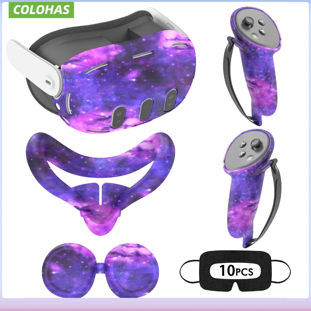 Colohas Silicone Protective Shell Case for Meta Quest 3 VR Headset Head Face Cover Eye Pad Handle Grip for MQ Meta Quest 3 Case