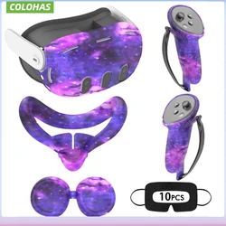 Colohas Silicone Protective Shell Case for Meta Quest 3 VR Headset Head Face Cover Eye Pad Handle Grip for MQ Meta Quest 3 Case