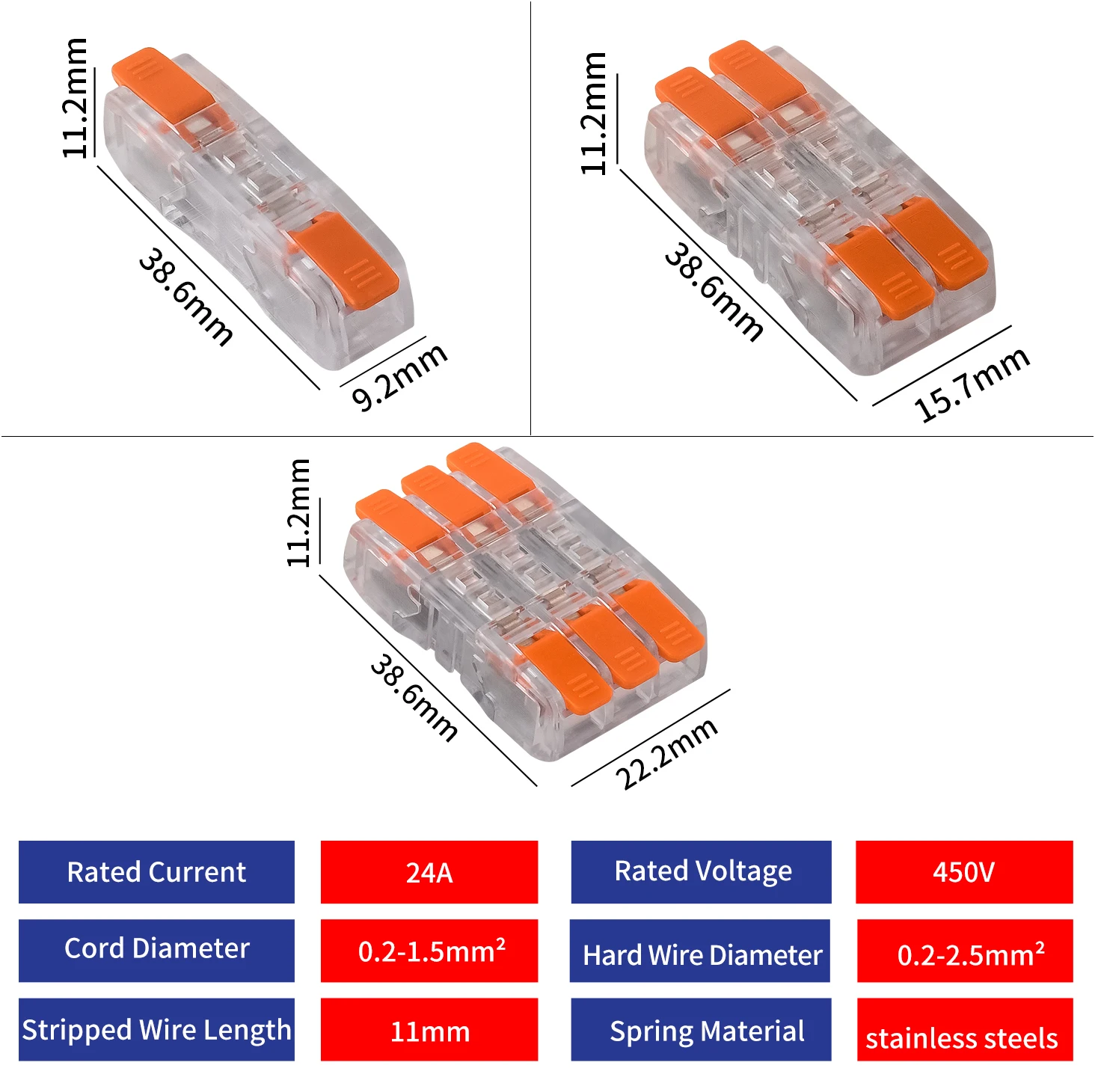 JINH 25Pcs CMK65 Quick Lever Splicing Connectors 2.5mm 24A Universal Fast Wiring Compact Lighting Mini Terminals Multiple In Out