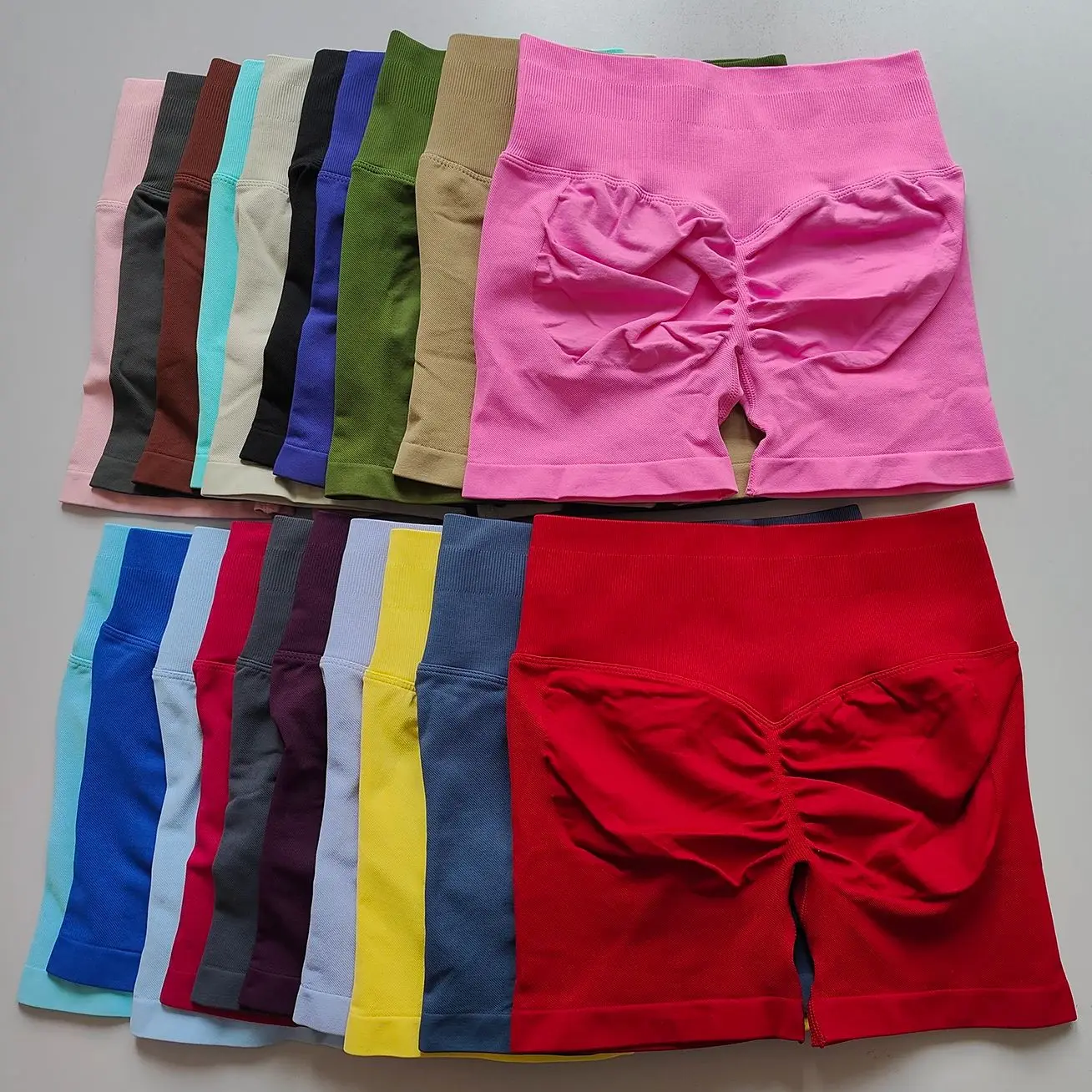 Women Peach Hip Lifting Sports Shorts High Waist Slimming Running Tight Fit High Waist Speed Drying Three Point Tight Pants