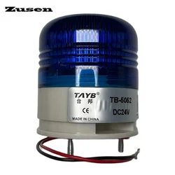 Zusen TB5052-B 12V 24V White Blue Signal Warning Lamp LED Small Flashing Light