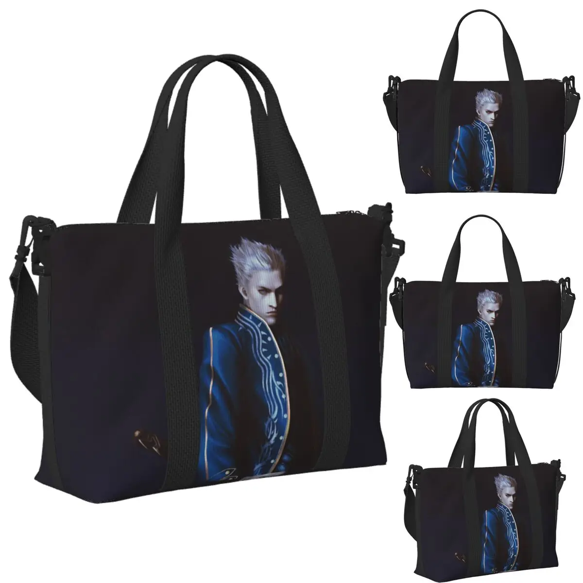 

Vergil From The Devil May Cry Series Beach Travel Bag Large Capacity Tote Bags for Gym Sport Women Shopping Duffle Shoulder Bag