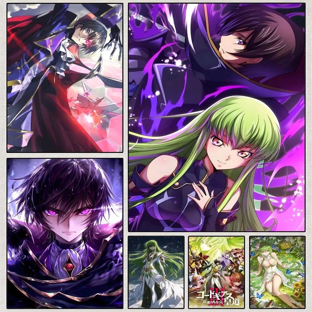 Anime Code Geass Lelouch Mecha Rebellion Poster PP Wall Art Print Removable Water-Resistant Home Decor ForBedroom Apartment Gift