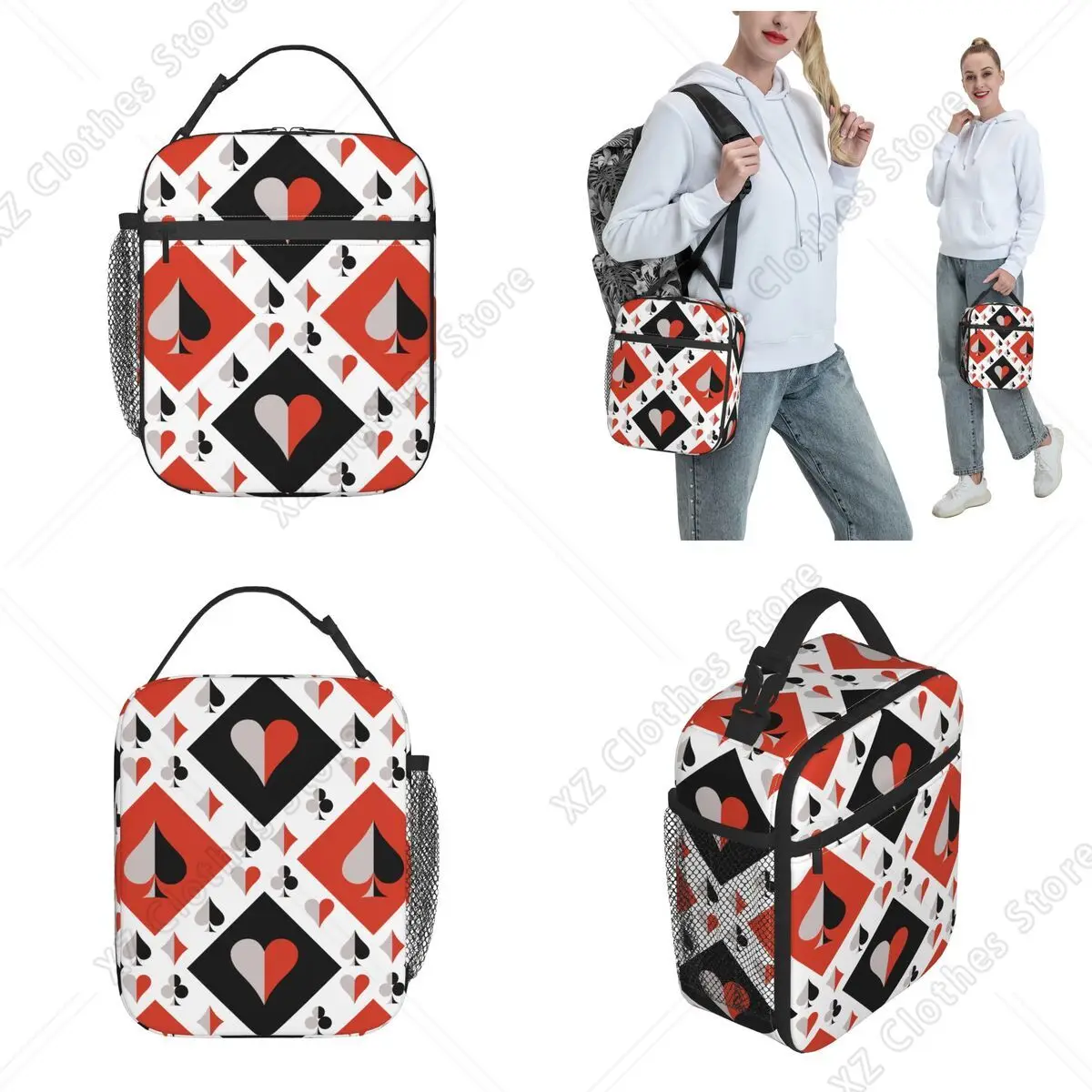 Insulated Lunch Bags Poker Playing Card Product Lunch Food Box Fashion Cooler Thermal Lunch Box For Outdoor