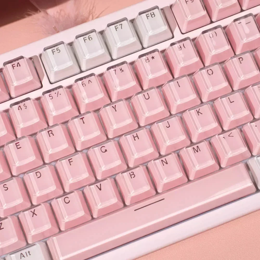 Crystal Jelly Key Cap Transparent PBT 104 Key OEM Dual Layer Office Game for Mechanical Keyboard 61/64/75/84/96/104