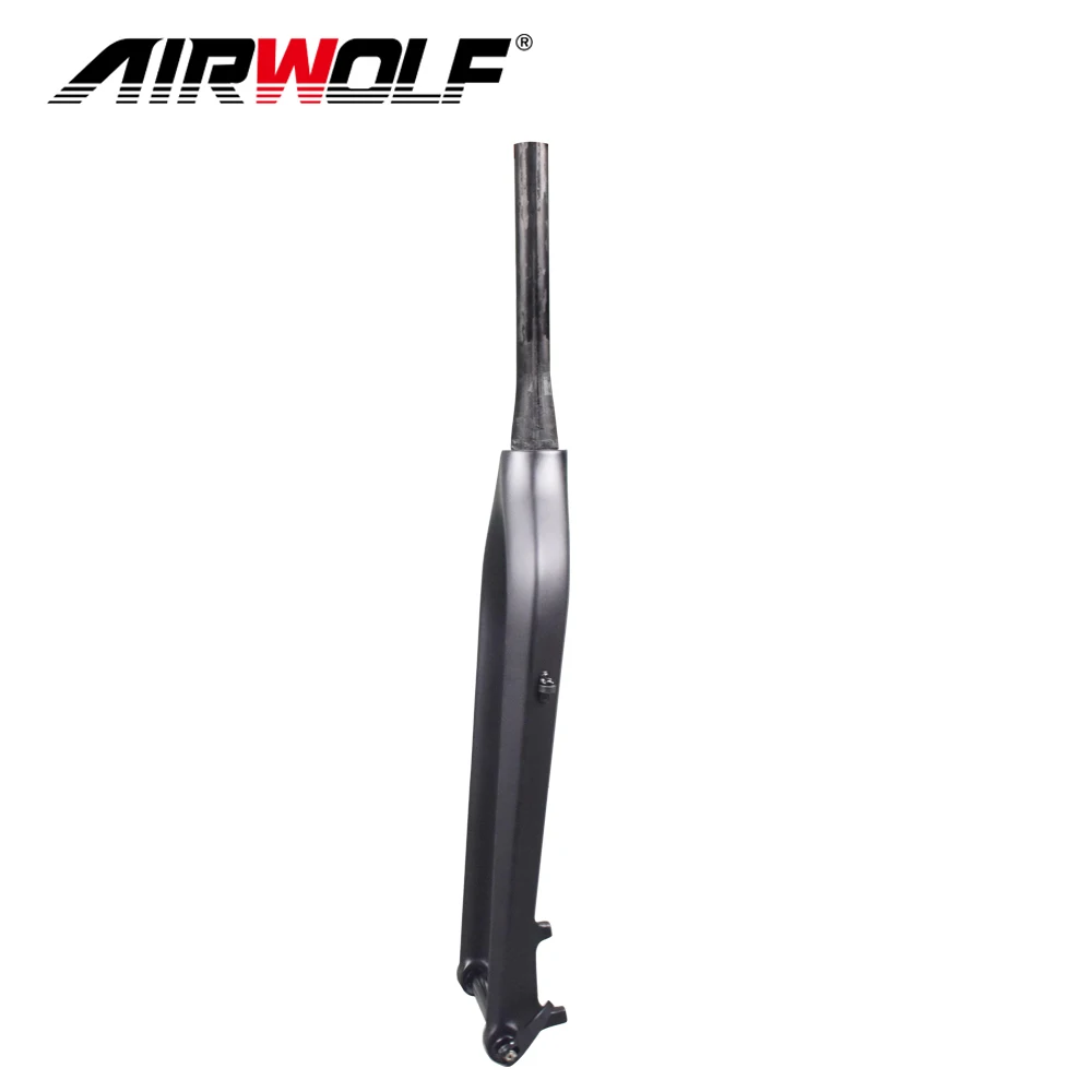 AIRWOLF Carbon Fork Mtb 26 Rigid Fork Carbon Mountain Bike Forks Steer Tube 28.6mm Matte Glossy Disc Rotor 160mm Fat Bike Fork
