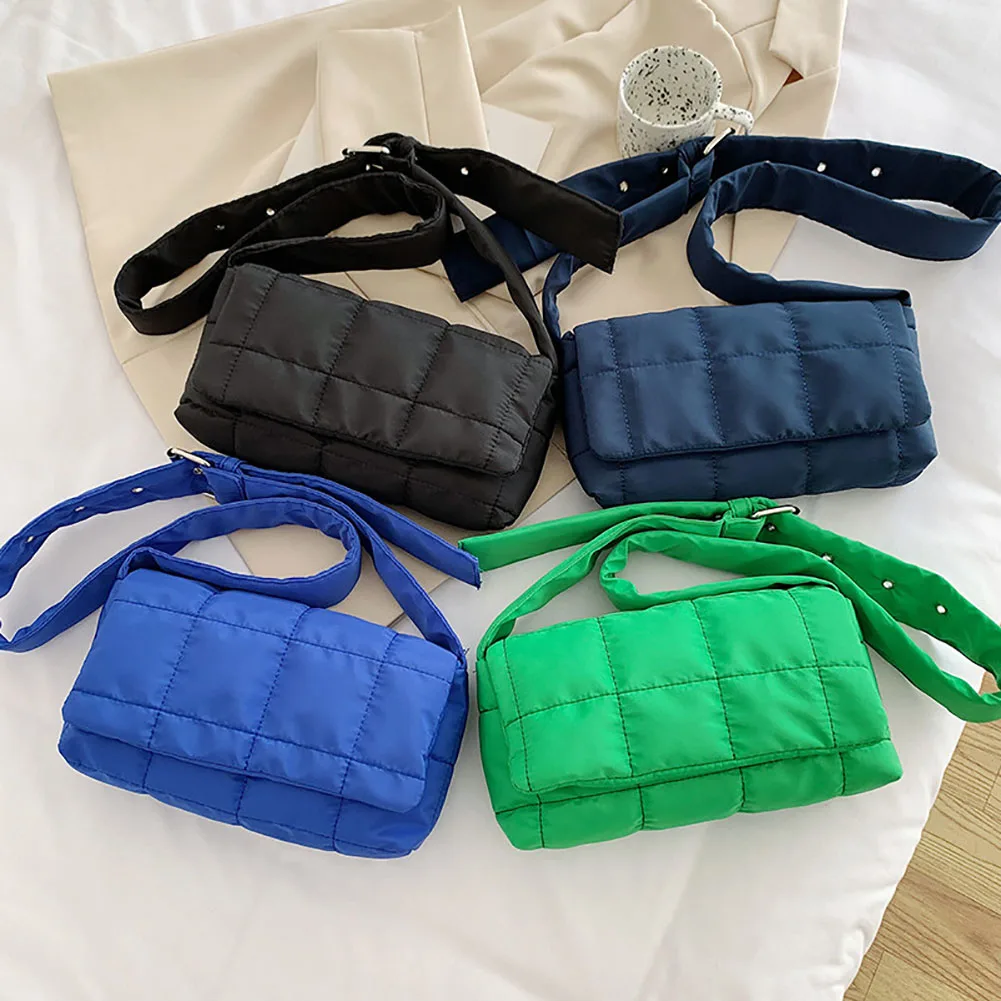 

New Fashion Space Pad Cotton Women Shoulder Bags Winter Nylon Padded Quilted Shopper Bags Female Casual Crossbody Bags Handbags