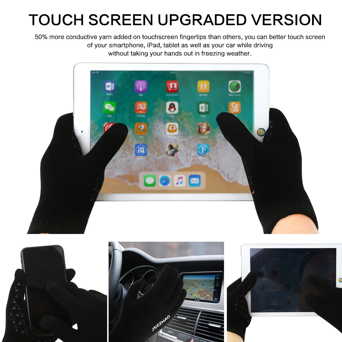 Outdoor autumn and winter warm gloves fleece running gloves men's and women's windproof touch screen fitness sports photography