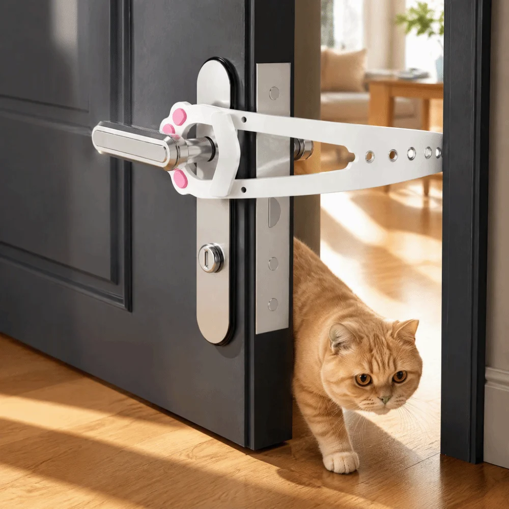 Adjustable Pet Door Holder Easy Install No-Drill Pet Lock Retainer Plastic Flexible Cat Flap Stopper Pet Supplies