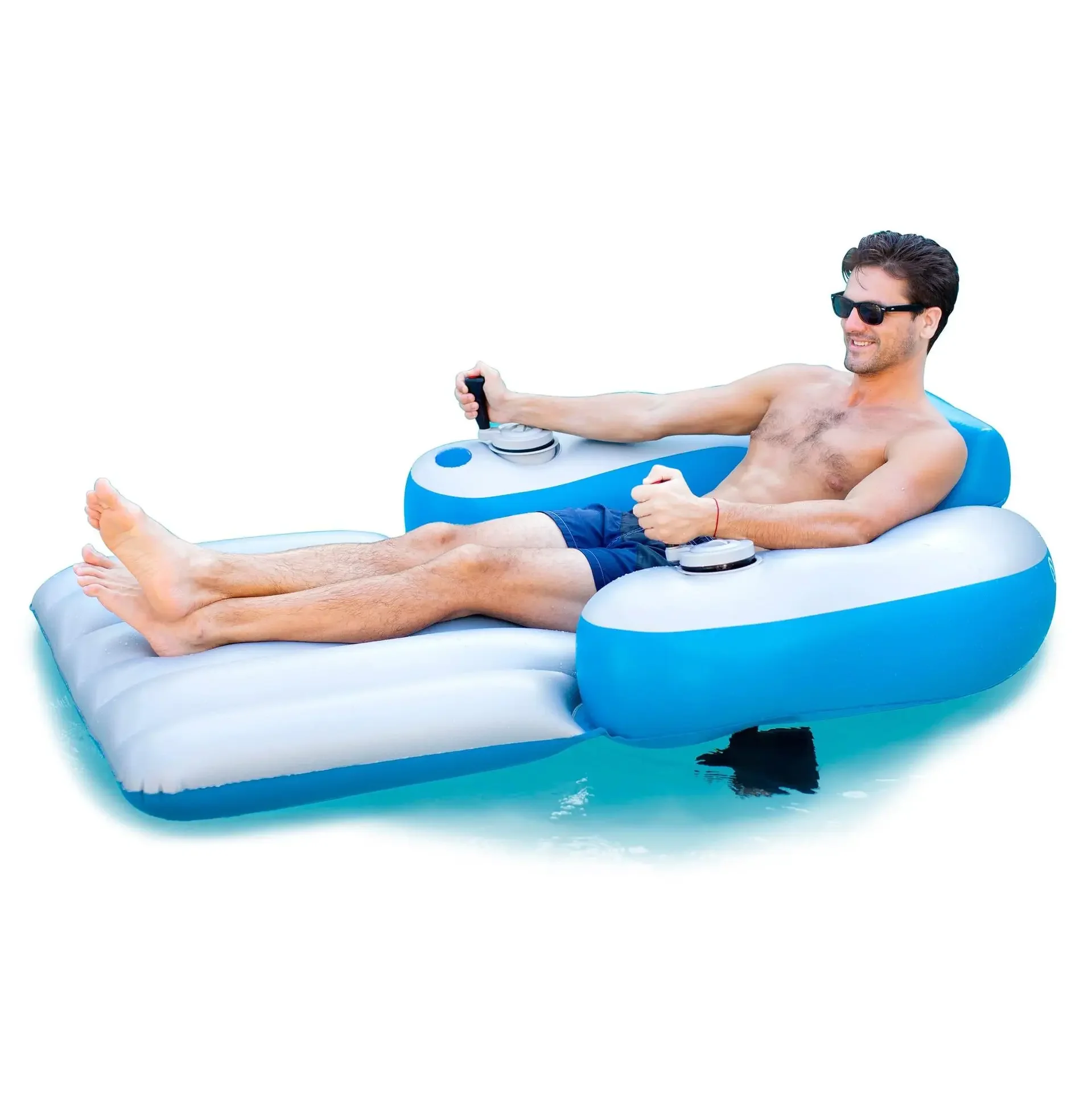 Inflatable Float Motorboat with Electric Propeller Outdoor Swimming Pool Water Motor Float Recliner Floating Bed Wholesale