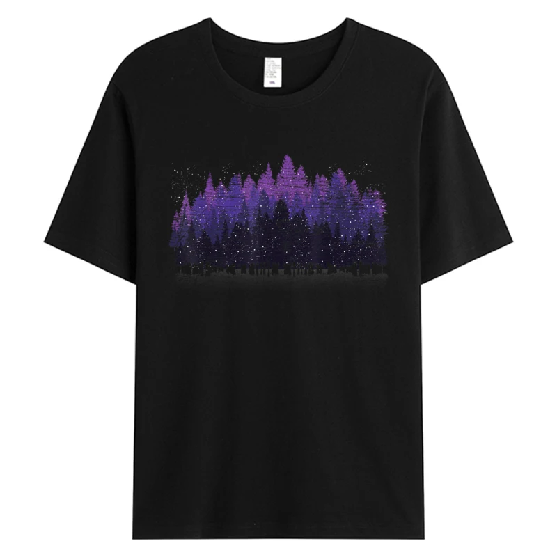 

Brand New T Shirt Man 2025 Summer Classic Trees Fashion Nature Forest Pattern Mens 100% Cotton Tees Graphic T-Shirt Gift