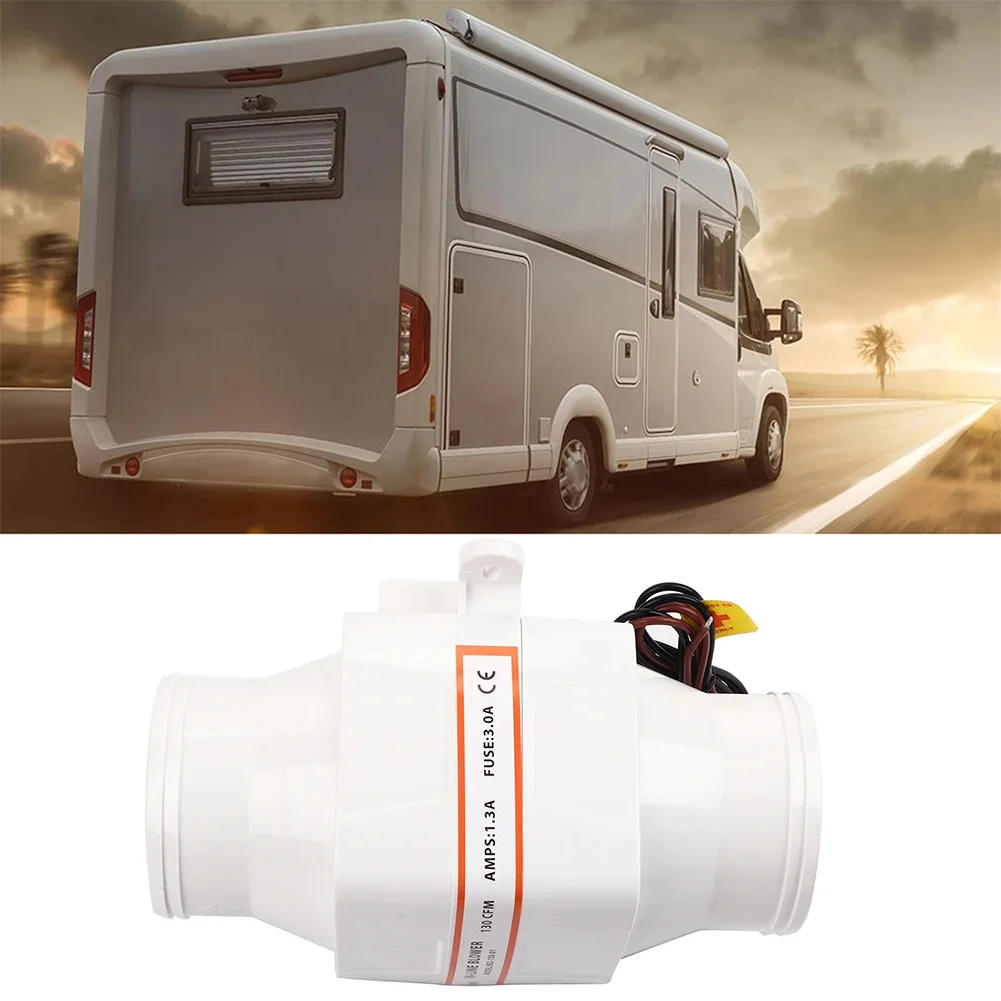 3 بوصة مضمنة مروحة تهوية بحرية منفاخ آسن لليخوت/RV مع تدفق هواء 130 CFM ABS البلاستيك وأقواس تركيب مصبوبة #5