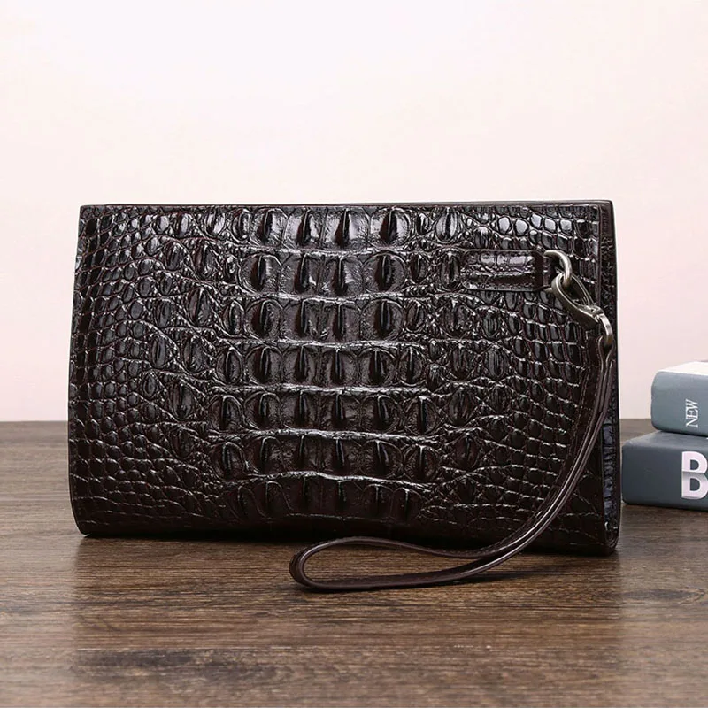 

New Men's Large Handbag Multi functional Large Capacity Wallet Handbag Business Underarm Bag Clip Bag Trendy