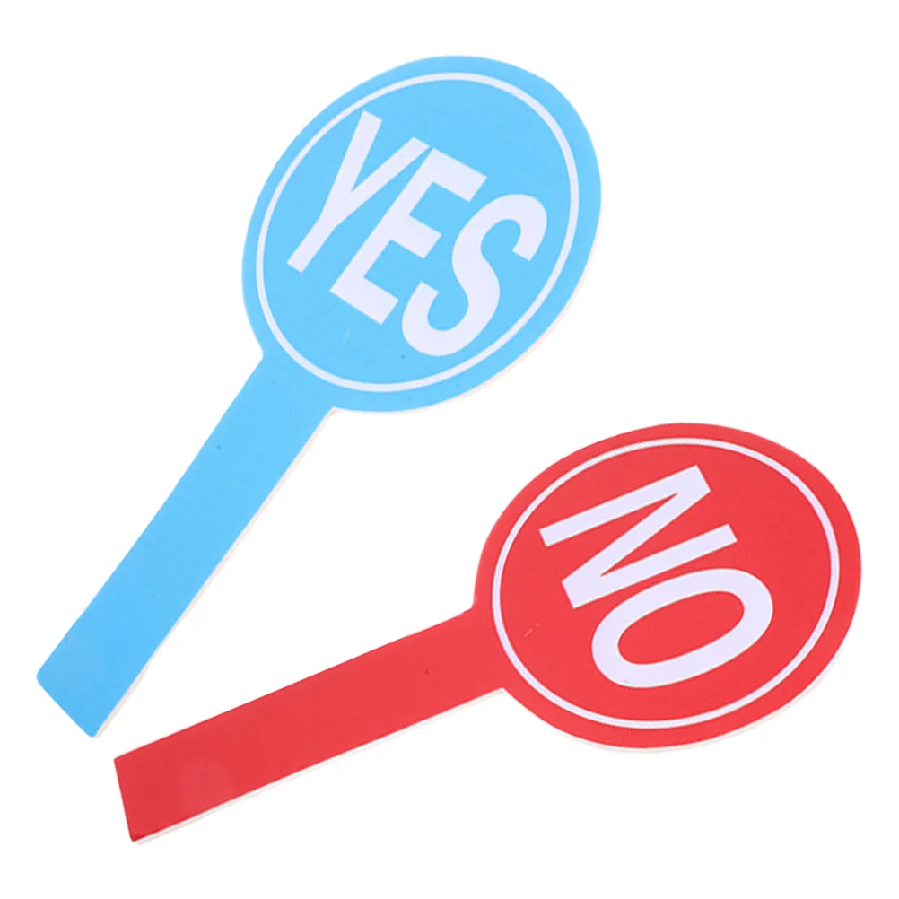 

2Pcs Classroom Voting Paddles Hand Held Yes No Score Boards Reusable Teacher Response Student Interaction Boards