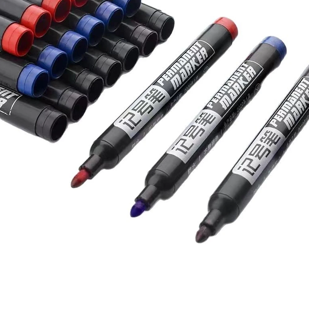 Ölbasierter Markierungsstift, wasserdicht, schnell trocknend, schwarz, blau, rot, permanent, für Metall, Glas, Schreibwaren, Zeichnen, Kunst, Schulbedarf – Detail 1