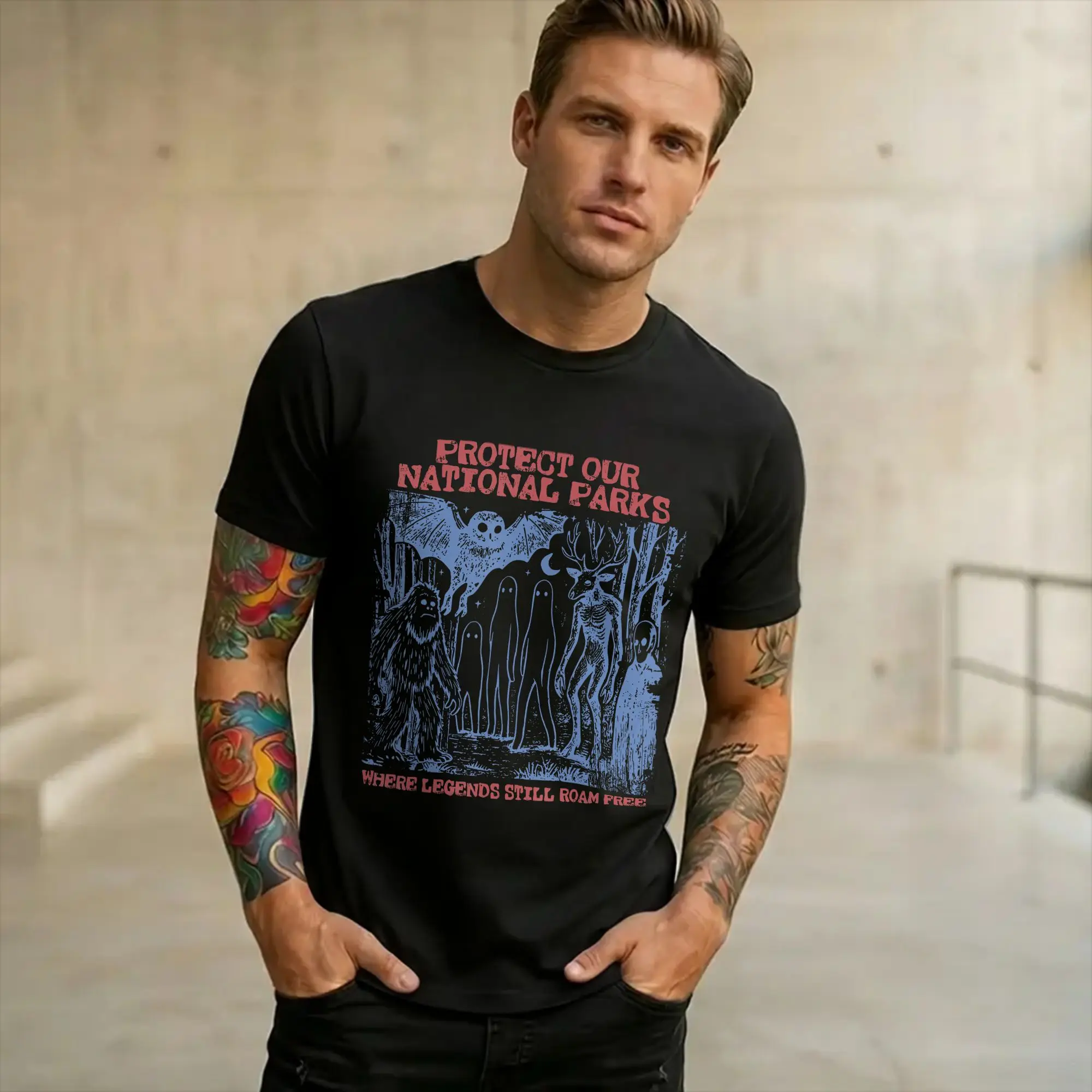 Protect Our National Parks Mothman Cryptid Weirdcore New Arrival T Shirt for Men Women  Cotton  Tee Shirt Clothing