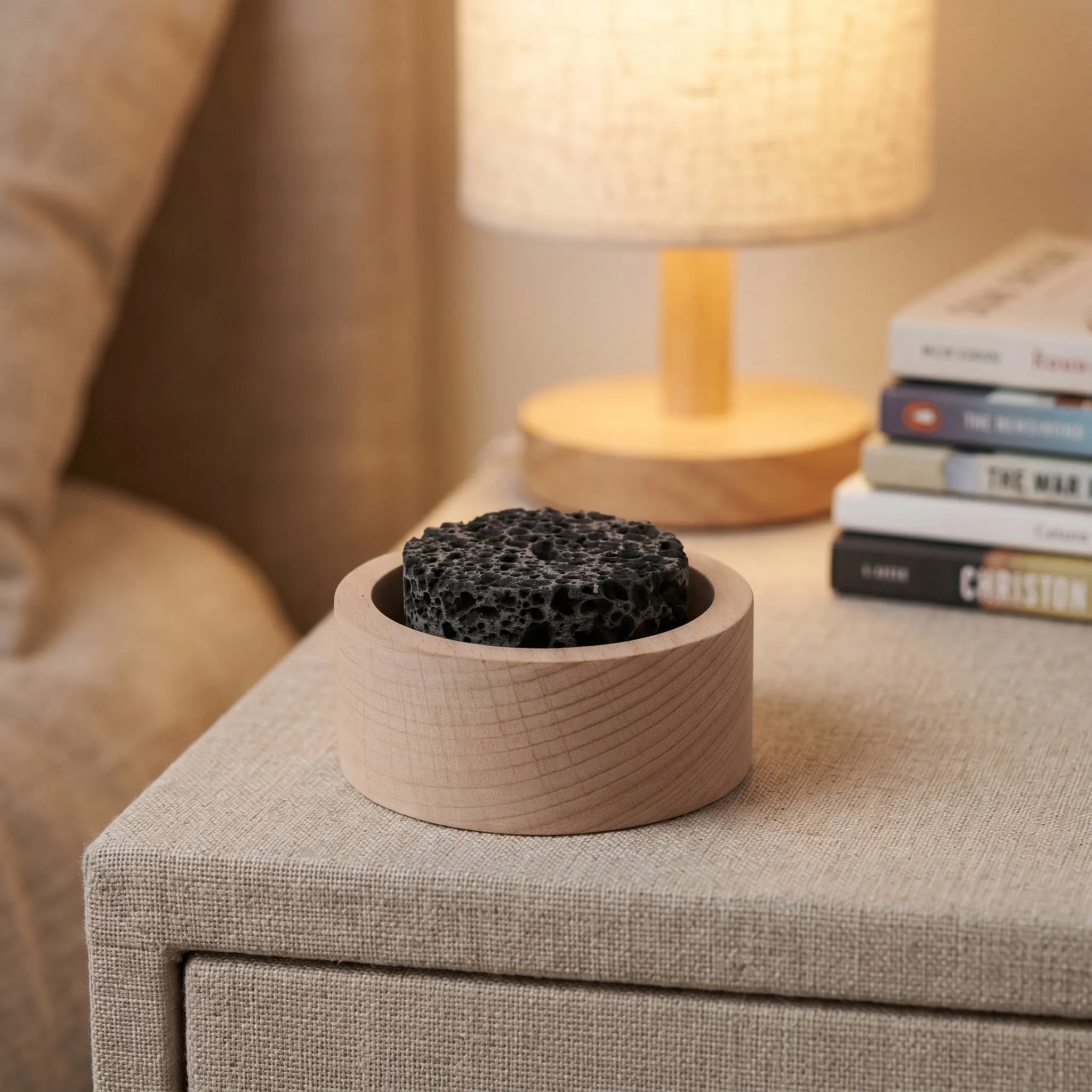Passive Lava Rock Diffuser Wooden Base Essential Oil Stone Oil Diffuser for Yoga Office Diffusers for Home