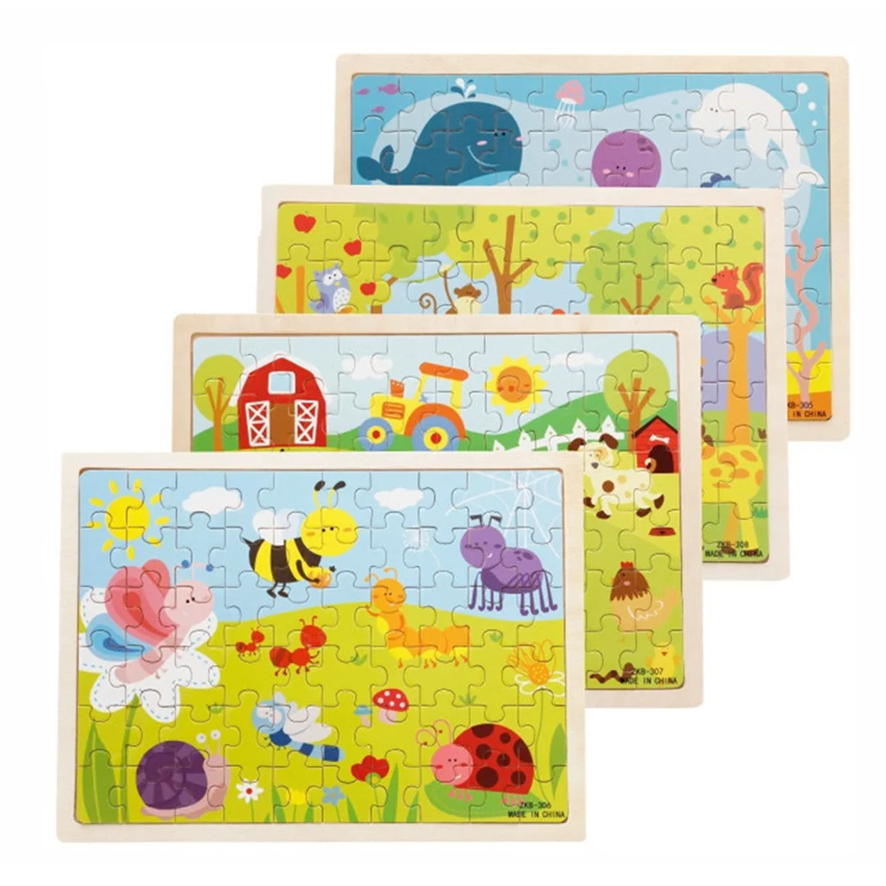 ของเล่นไม้เสริมพัฒนาการเด็กเล็ก รูปการ์ตูนหลากสีสัน สำหรับเด็กวัยเตาะแตะ