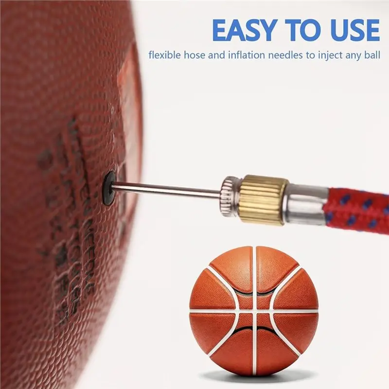 Complete Inflation Kit-For Sports Balls And Inflatables-Mini Air Pump Set With Needle And Nozzle Included