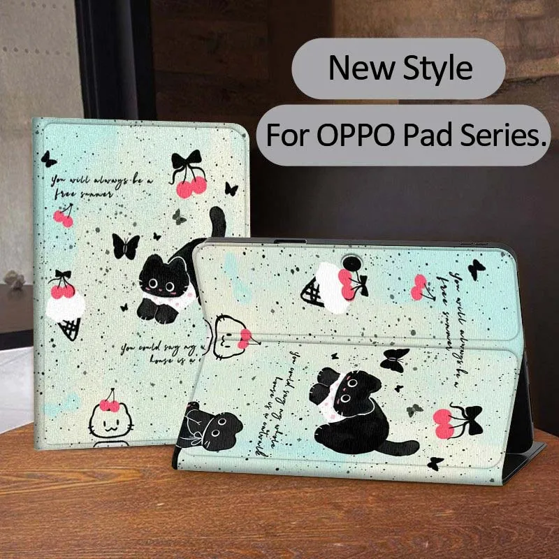 

Interesting Black Cat Pattern For OPPO Realme Pad 3 11 2 4 Pro Air Neo SE X 11 11.61 11.4 12.1 13.2 Inch Tablet Case