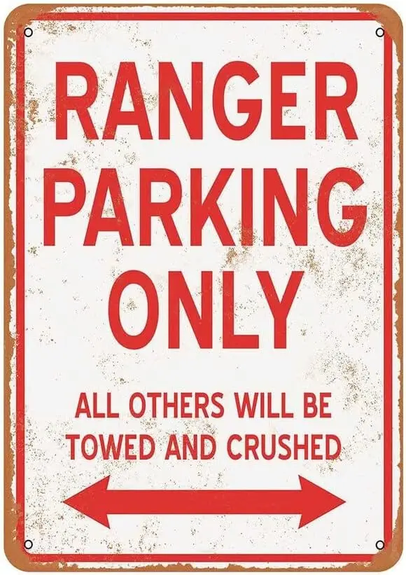 Rnger Prkng Only ll Others Wll Be Towed nd Crhed Sgn Metl Tn Sgns, Rnger Prkng Only Poster for Home Offce Resturnts Cfes Brs Pub