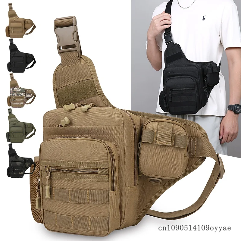 Herren Große Kapazität Wasserflaschentasche Modische Outdoor-Sport-Schulter-Umhängetasche Brusttasche für Wandern/Reiten/Klettern