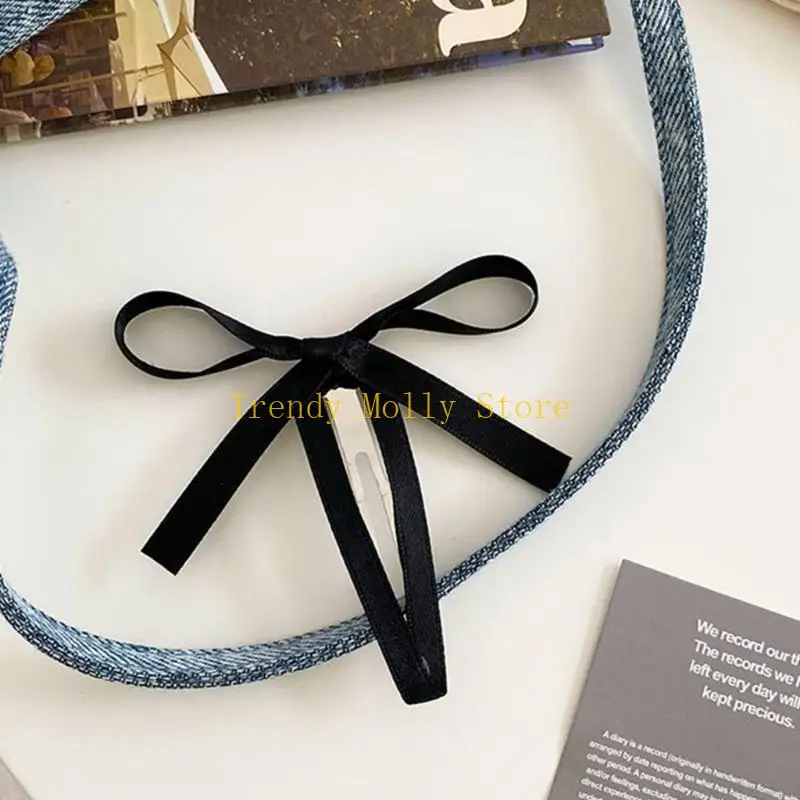 N5KB Bowknot Hair Clip Ribbon Bow Hair Scle