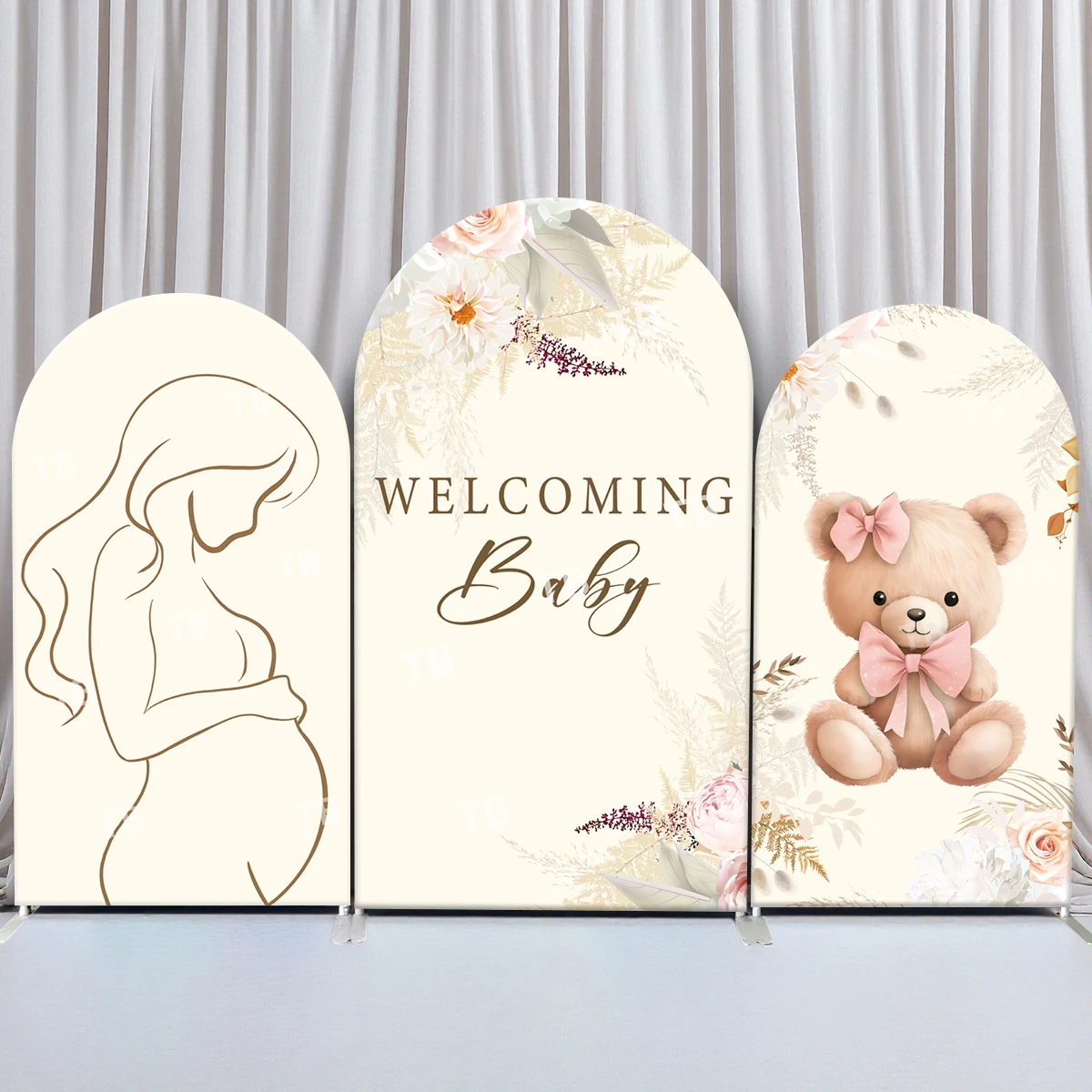 

TB Pregnant Woman Arch Backdrop Cover for Newborn Baby Shower Birthday Background Decor Photo Background Wall Elastic Fabric