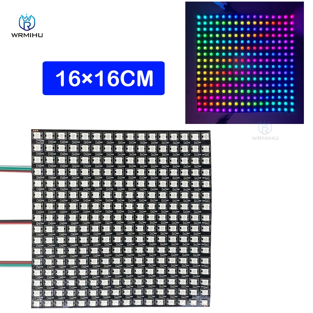 5V WS2812B 12V WS2815 RGB programowalny 16x16 elastyczny ekran modułu Led indywidualnie adresowany Panel 256 pikseli światło Matrix