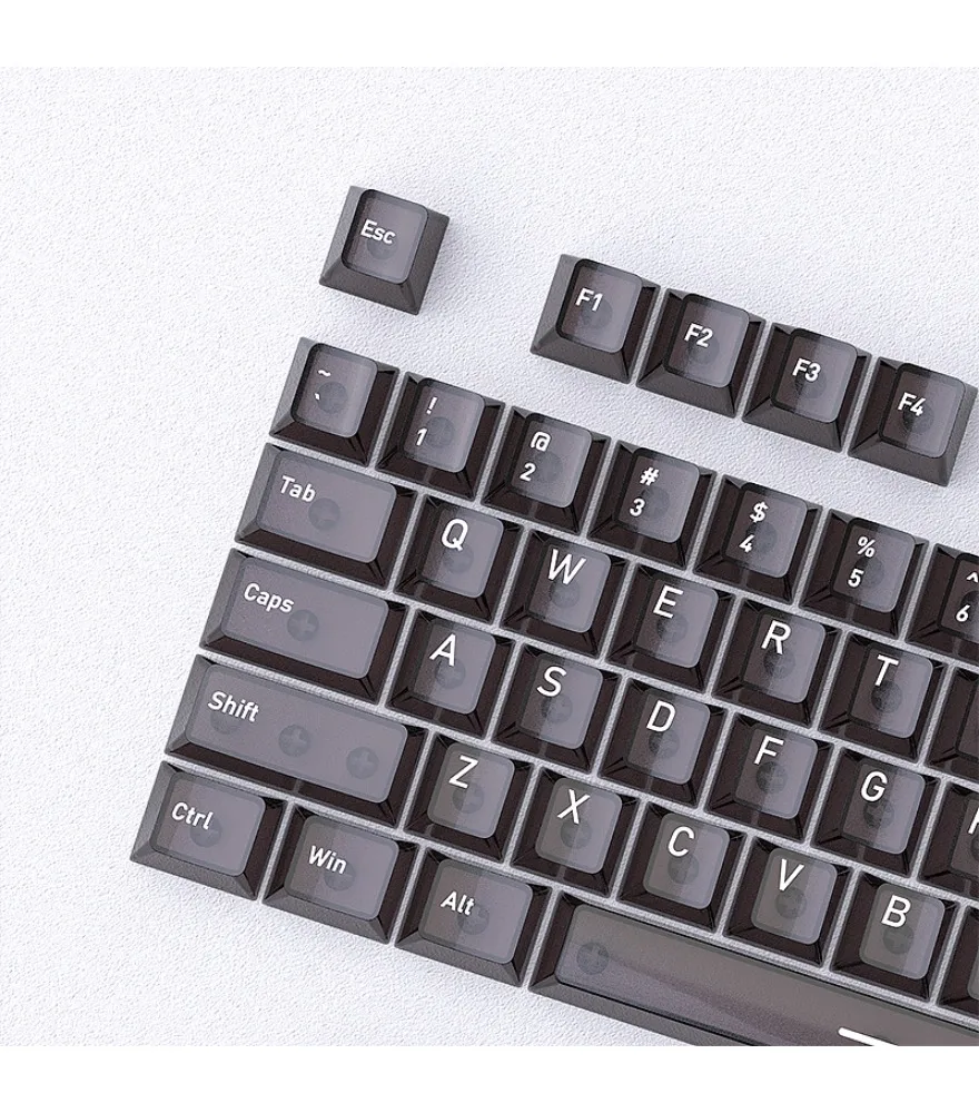 

Keycap Matte crystal black keycap PC original 136-key small full set of mechanical keyboard engraving