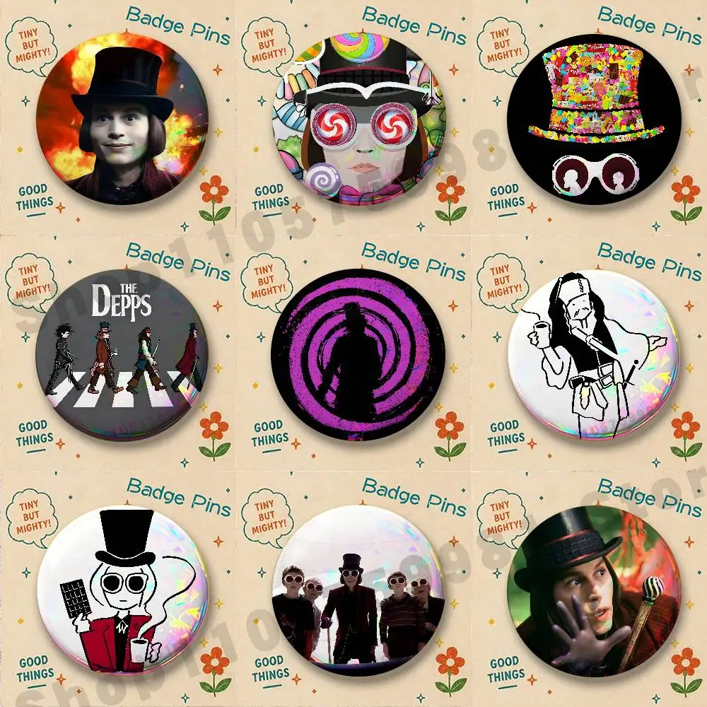Funny Wonka The Chocolate Factory Badges Pins Button Custom Anime Role Old-school Brooches Cartoon Collar Gifts
