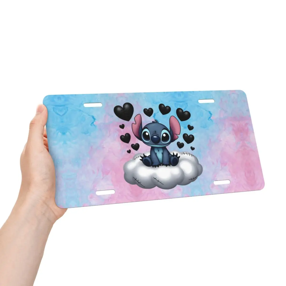 غطاء لوحة ترخيص مانغا مخصص غرزة الكرتون الألومنيوم معدن بارد ديكور سيارة الجبهة لوحة ترخيص الغرور العلامة 6X12 بوصة