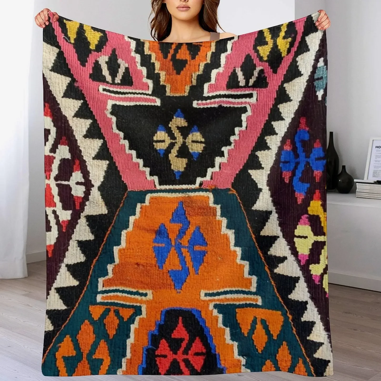 

New Decorative Kilim, Navaho Weave, Woven Textile Throw Blanket Heavy Sofa Quilt halloween Luxury Throw Blankets