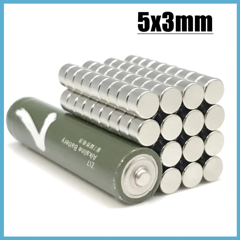 10~500 Stück 5x3 Superstarke, runde NdFeB Neodym-Scheibenmagnete mit Haken, Durchmesser N35, Seltenerd-Magnet 5*3 – Detail 4