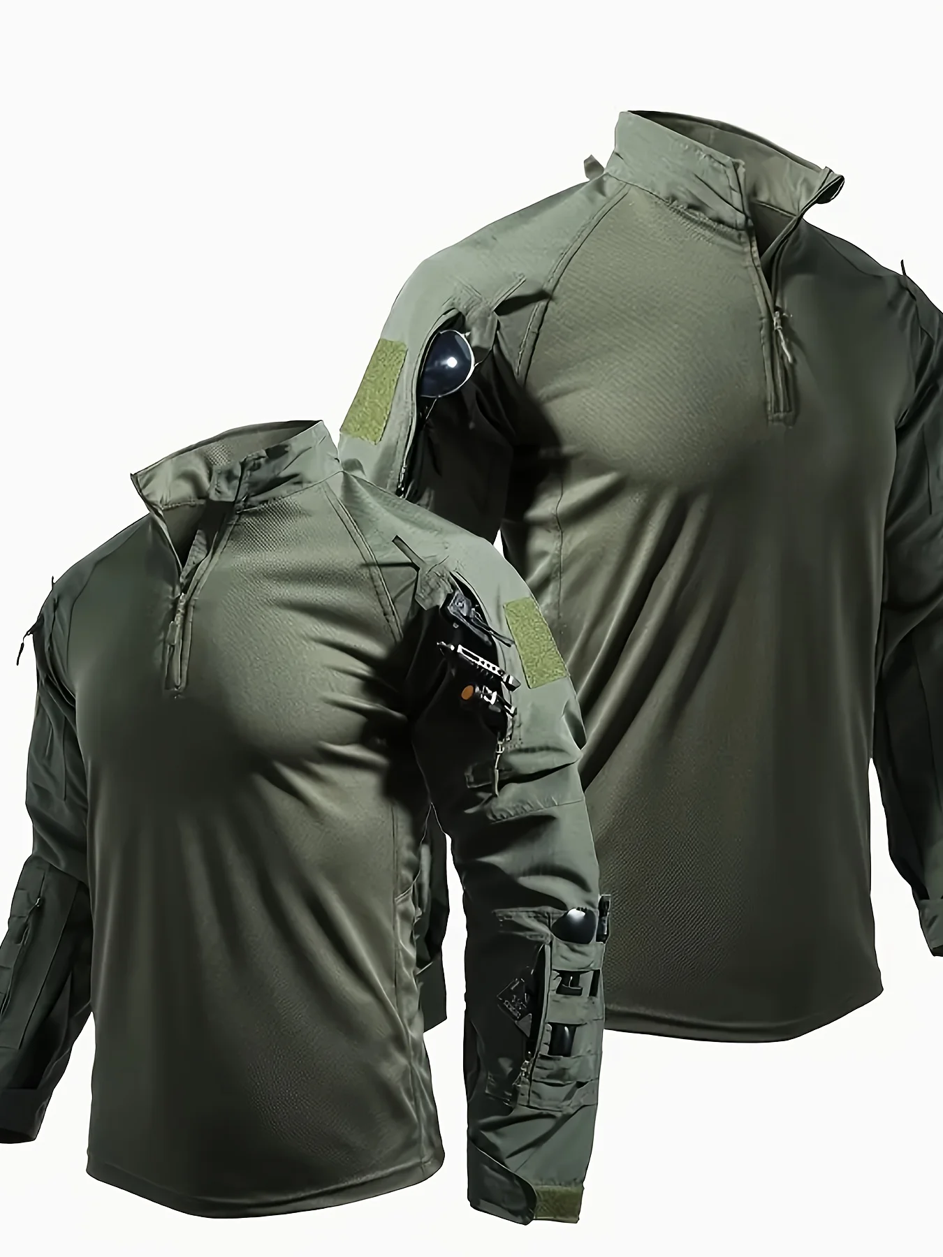 Men's Outdoor Tactical shirts Training Long-Sleeve T-Shirt Tops Wear-Resistant Hunting Shirt Multi-Pocket Adventure Workwear