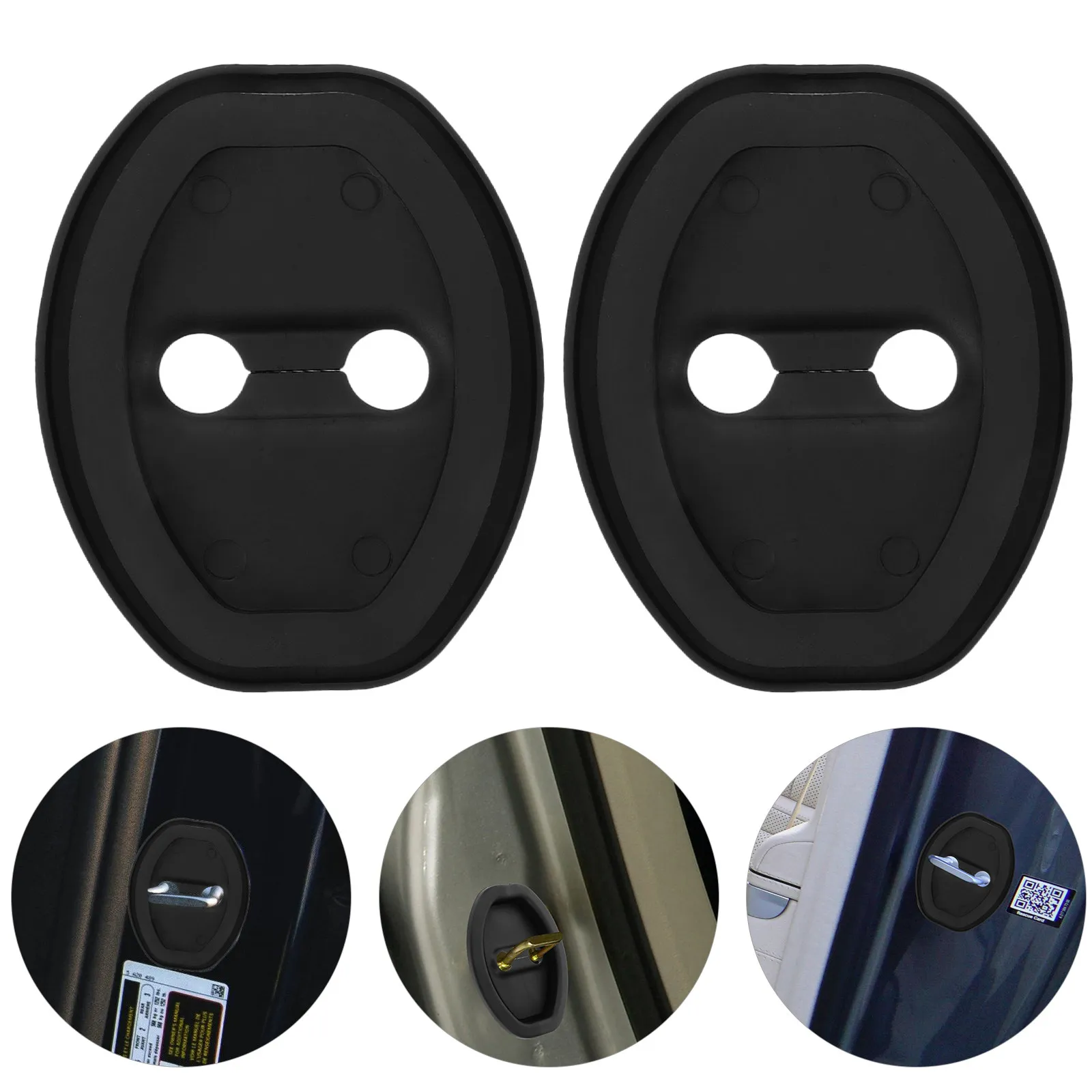4Pcs Universal Silicone Car Door Lock Protective Cover Shock Absorbing Door Latch Guard Car Lock Protection Pad