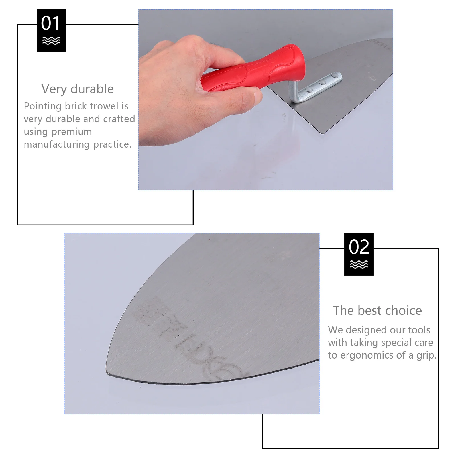 Stainless Steel Pointing Durable Plaster Mortar Spatula Tool Sharp Triangular Blade Bricklaying Construction Jointing Edge