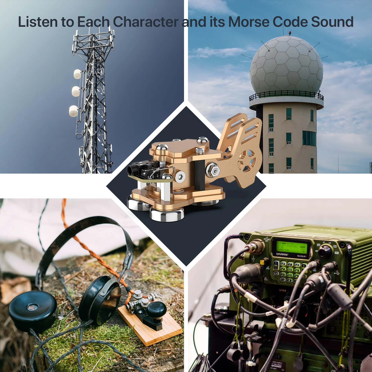 Putikeeg, CW Key Morse Code,Shortwave AmateurRadio, Two Way Radio Paddle. 2.8*1.6*1.3in view 6
