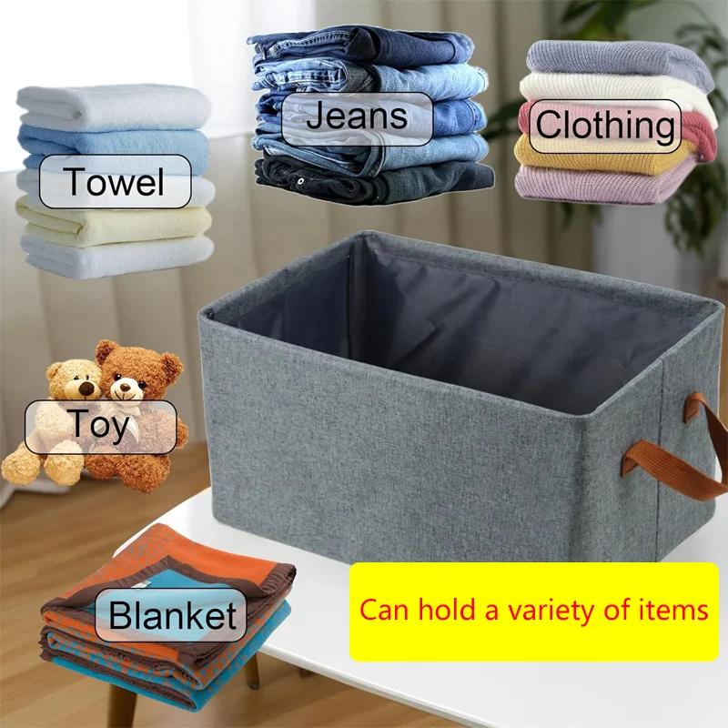 

[Foldable Design] Multifunctional Storage Box, No Foldableable Storage, Space Saving, Suitable for Clothing, Sundries Sorting, Dustproof with Cover, Convenient Handle, Easy Handling, to Create a Neat Home Environment!