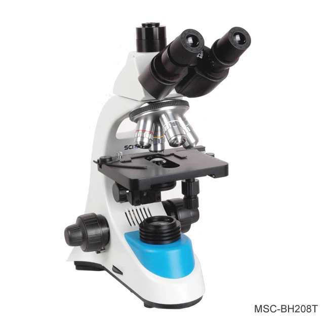 Biological Microscope Blue Filter Trinocular Head Microscope Finite Optional System for Lab